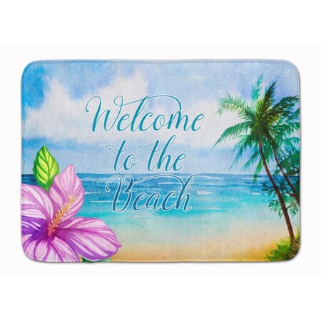 Carolines Treasures Beach Scene Welcome Machine Washable Memory Foam Mat BB8530RUG